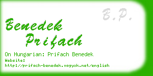 benedek prifach business card